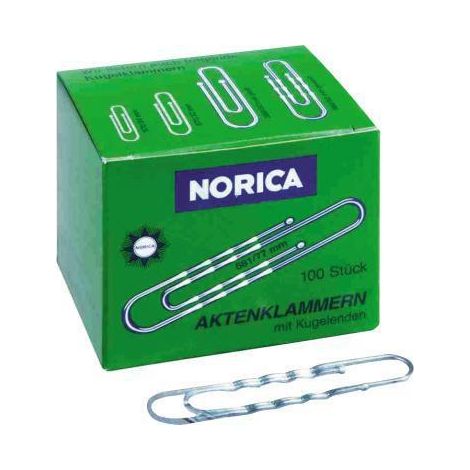 NORICA Büroklammer 2262 77mm gewellt silber 100 St./Pack. (1/3)