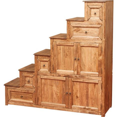 Rustikale Kommode aus massivem Lindenholz, naturbelassen - D Made in Italy