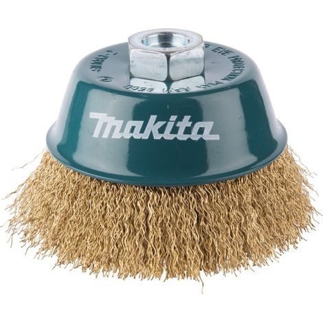 Makita Topfbürste, 100 mm, gewellt, Messing, M14