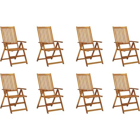 Maison Exclusive - Sedie da Giardino Pieghevoli con Cuscini 8 pz Massello Acacia