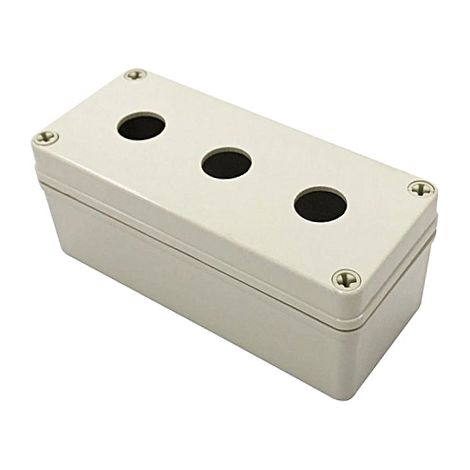 Boîtier de bouton-poussoir, 3 découpes , couleur Gris en Plastique, diamètre: 22mm ( Prix pour 1 ) (1/3)