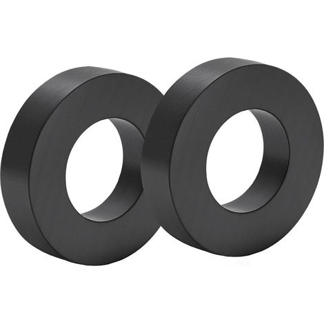 Magnétite en ferrite, diamètre 2,75 pouces, aimant de disque céramique circulaire lourd, avec des trous, pour l'industrie des projets de science de processus DIY, 2 par paquet (1/5)
