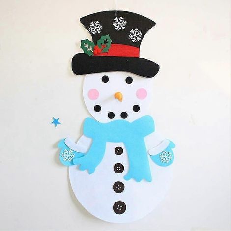 Sapin de Noël en feutrine à faire soi-même, ensemble de jeux de bonhomme de neige bleu (1/5)