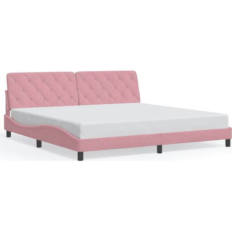 Maison Exclusive - Bettgestell ohne Matratze Rosa 200x200 cm Samt
