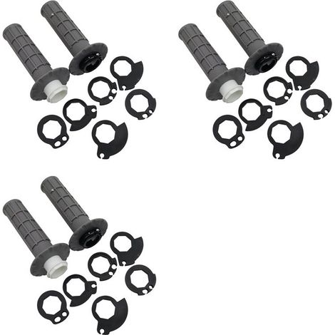 Adatto a 6 manopole universali antiscivolo per manubrio moto, con clip di fissaggio, manopole grigie per manubrio motocross.