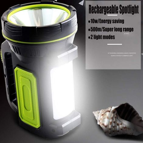 Torcia a LED super potente ricaricabile tramite USB con luce laterale impermeabile ad alta potenza. (1/4)