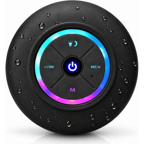 Ecleanfy - Enceinte de douche étanche avec Bluetooth noire (1/5)
