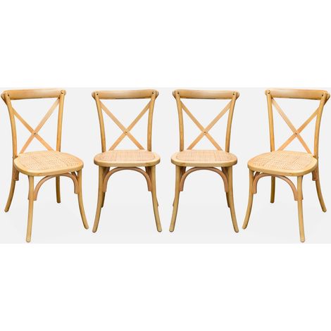 Silla de bistró vintage de madera, set de 4 (1/5)