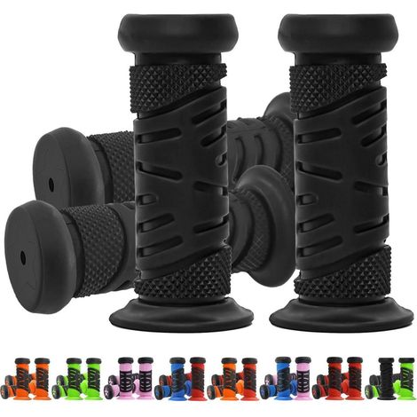 Poignées de vélo pour enfants, anti-choc, 22mm, 95mm, caoutchouc, pour trottinette, draisienne, vélo (noir) (1/5)