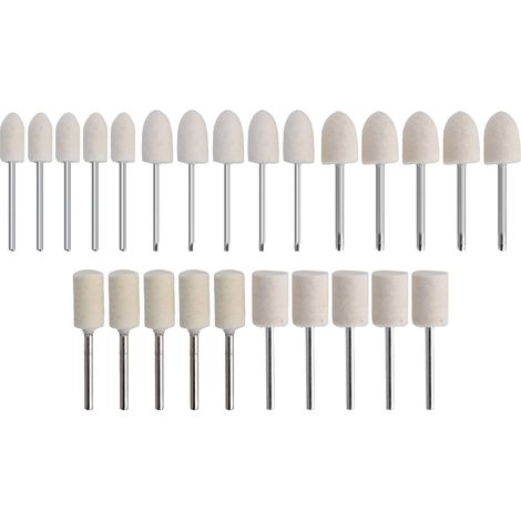 Kits de polissage pour outils rotatifs, disques de polissage en feutre de laine avec tige de 3 mm, mandrin cylindrique conique pour un nettoyage polyvalent et (1/5)