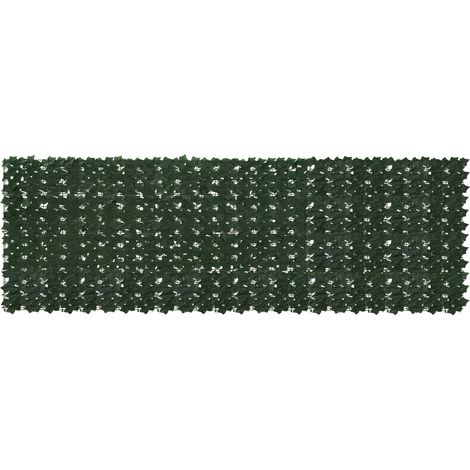 Pantalla de balcón con hojas Verde oscuro 300 x 100 cm