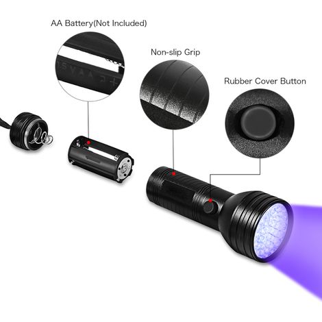 Détecteur d'urine d'animaux domestiques - Lampe torche UV portable pour chiens et chats - Détecteur d'urine sur tapis (1/5)