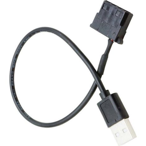 Câble d'alimentation flexible USB vers gaine USB 3/4 broches 5 V pour ventilateur de boîtier, adaptateur de connexion, remplacement, multicolore (30 cm USB vers grand connecteur 4 broches) (1/5)