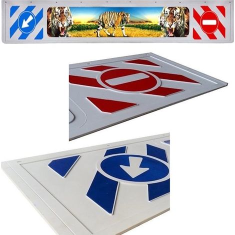 Guardabarros diseño 3D con Tiger 35x240cm, de goma resistente