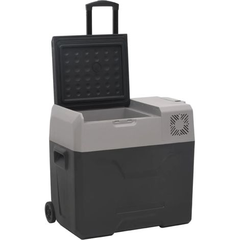 Glacière électrique portable à compresseur voiture et camping à roulettes noir et gris 40 L (1/5)