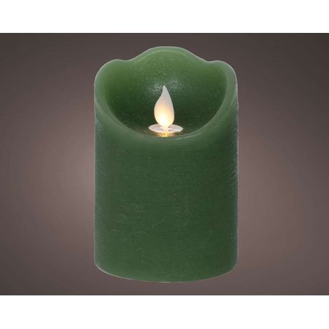 Lumineo Candela Natalizia LED Verde - Calda e Sicura - 7,5x10cm