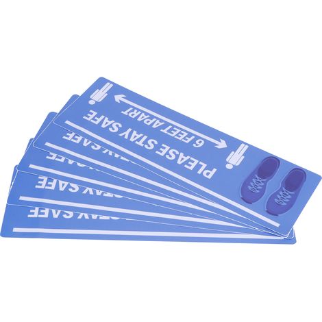 Lot de 2 autocollants de sol pour la signalisation de distance de sécurité, marquage d'avertissement pour magasin, hôpital, école B003 (1/5)