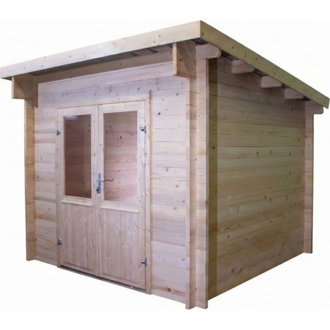 Caseta de jardín de madera 274x274 cm – Abeto de 42 mm con techo de acero – Puerta de doble cristal – FA3030.02 Foresta (1/3)