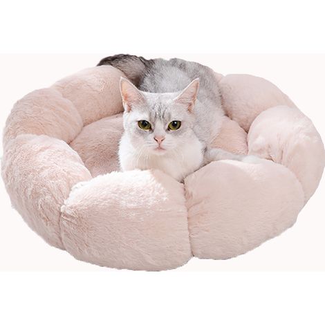 1 Lit pour chat, Coussin ergonomique, Base antidérapante, Design floral, Pour salon chambre (1/5)