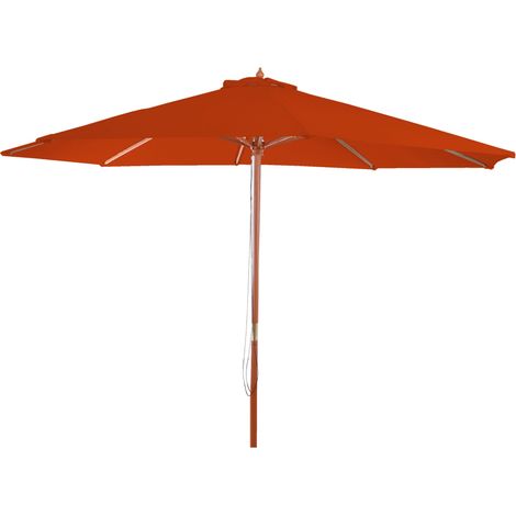 [NEUWERTIG] Sonnenschirm Lissabon, Gartenschirm Marktschirm, Ø 3,5m Polyester/Holz 7kg terracotta