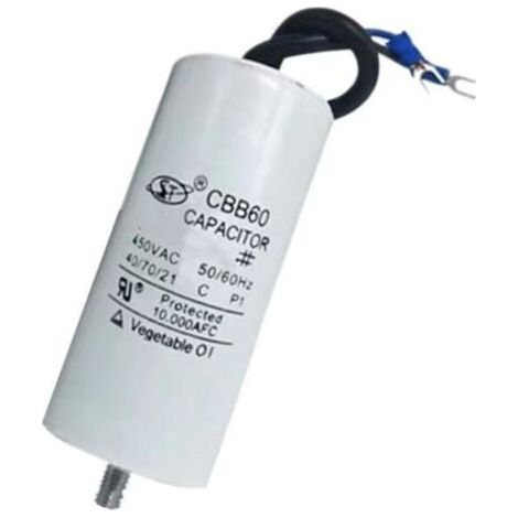 Anlaufkondensator, Motorkondensator, 16 µF, 450 V, 35 x 83 mm, M8-Stecker, 16 µF