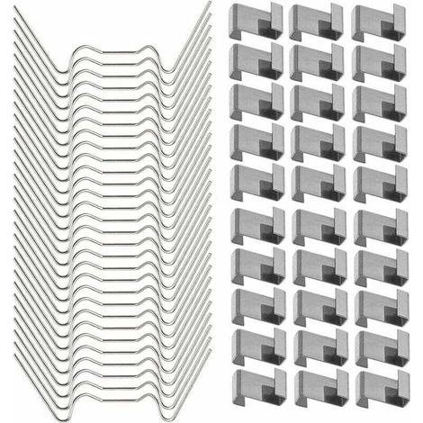 100 Pièces Clips de Vitrage de Serre en Acier Inoxydable Clip de Type Z pour Serre Résistant aux Tempêtes Clip de Vitrage de Type W en Acier Inoxydable pour Fixation de Serre