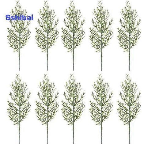 Branches de pin artificielles de Noël réalistes, faciles d'entretien, pour créer une couronne soi-même. Tiges de pin décoratives, fausses feuilles de pin.10 pièces (1/5)