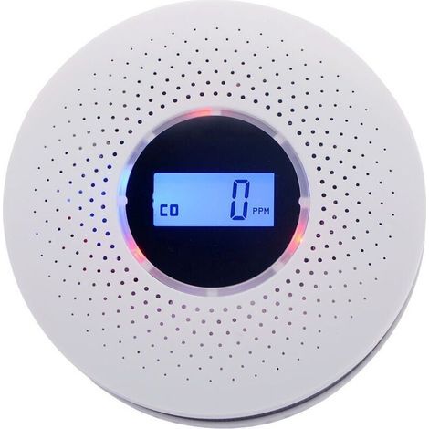 Détecteur d'alarme de monoxyde de carbone et détecteur de fumée avec affichage LCD numérique (1/5)