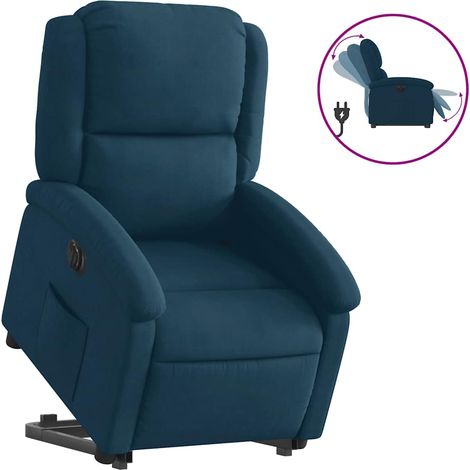 Maison Exclusive - Poltrona Alzapersona Reclinabile Elettrica Blu in Velluto