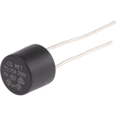 Rs Pro – Fusible non réarmable filaire 3.15A 250V – Sortie radiale – Corps thermoplastique – Pour circuits électriques sensibles