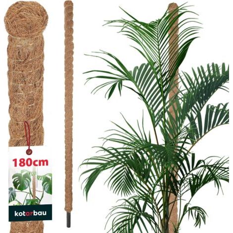 Tuteur Plante - Tuteur Coco - ⌀ 3.2 x 180 cm - Fibre de Coco - Tuteurs pour Monstera - Marron - pour Plantes Grimpantes-NANOTEH (1/5)