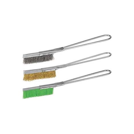 MINI SPAZZOLA A MANO MANICO ACCIAIO- - fili in acciaio PG 496.82 - 12 pezzi PG