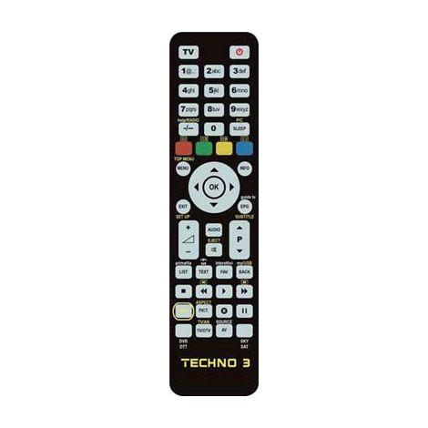 TELECOMANDO PROGRAMMABILE TECHNO 3 BRAVO TV + VCR + DVD + DTT + SKY SAT BANCHI 3