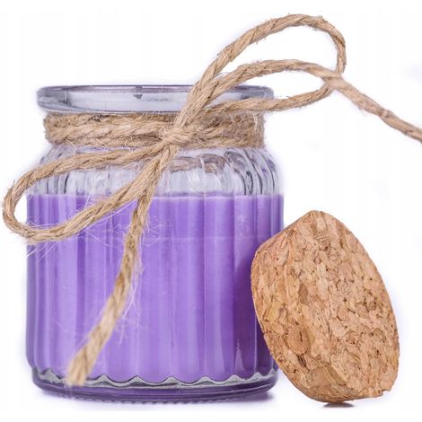 Vela de soja con lavanda en frasco - Natural