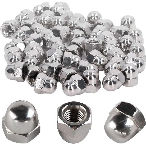 50 Pièces M8 Ecrou Borgne Inox Hexagonal DIN 1587 Forme A2 V2A Cache Ecrou Pour Vis Boulons Filetés (1/5)