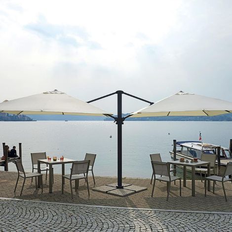 Ombrellone da giardino doppio 3x3 mt in alluminio