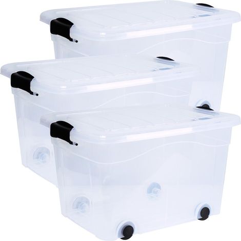 Aufbewahrungsbox Anzio 20 l 3er-Set mit Rollen (1/4)