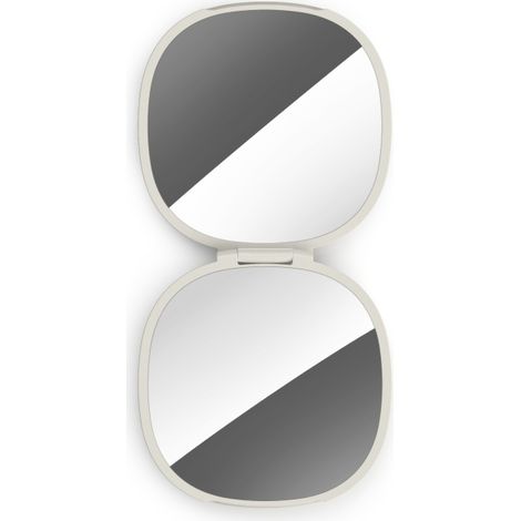 Viva 2-in-1 Joseph Joseph, Kompaktspiegel mit 3-facher Vergrößerung, Standard- und Vergrößerungsspiegel, mit Silikonband, Magnetverschluss, Größe 8,5 x 8 x 8 x 2 cm, Farbe Shell