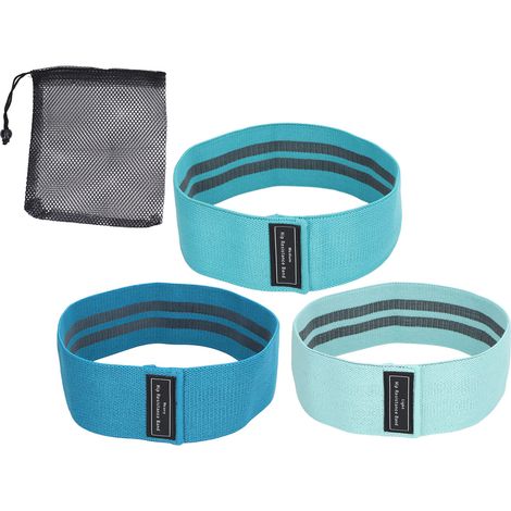 3 Pièces Bandes Élastiques Fitness Haute Résistance pour Squats et Musculation des Jambes et Fessiers, Bleu Lac, Bleu, Bleu Foncé (1/5)