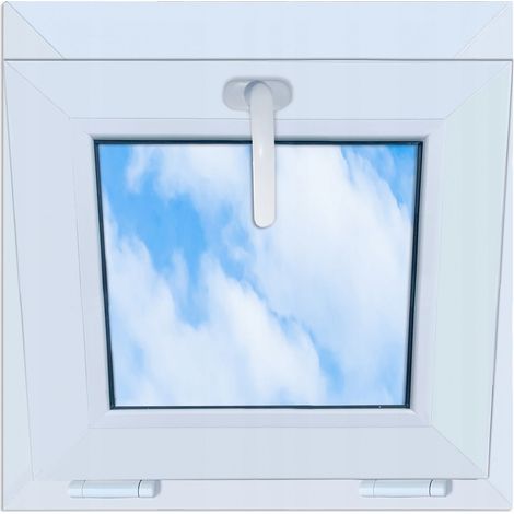 Ventana de PVC blanca, oscilobatiente, 50x50, nueva, 500x500, doble acristalamiento, oscilobatiente, superior (1/5)