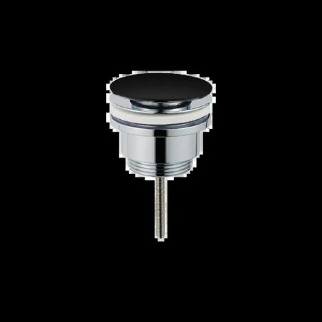 Piletta di scarico click clack universale per lavabo e bidet senza troppo pieno in ottone nero opaco con stelo Cornel (1/2)