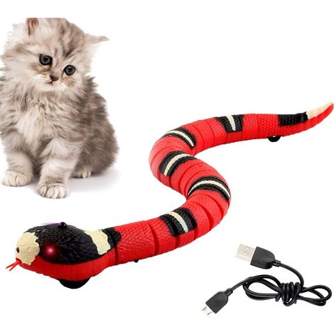 Serpent Interactif USB pour Chat, Jouet Électrique à Capteur Intelligent - Chatouilleur Automatique avec Détection de Mouvement, Idéal pour Chatons et Chats Adultes