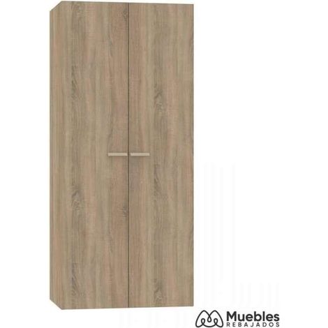 Armario multiusos zapatero 2 puertas abatibles dos colores 79 cm(ancho) 180 cm(altura) 52 cm(fondo) Color ROBLE (1/4)