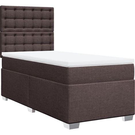 Maison Exclusive - Giroletto a Molle con Materasso Marrone Scuro 90x200 cm Tessuto