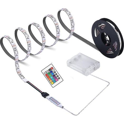 Hochleistungsfähiger, batteriebetriebener LED-Streifen mit Fernbedienung, IP65 wasserdicht, 5V DC, RGB 5050, für TV-Hintergrundbeleuchtung, Schlafzimmer oder Wanddekoration.