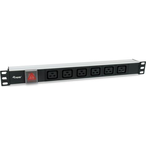 Regleta rack 19" 1u equip 6 tomas c19 con interruptor conector iec20 333319