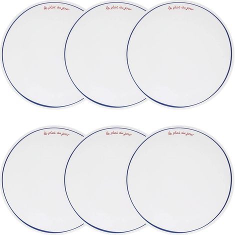 Lot de 6 Assiettes Plates "Fra" 27cm Bleu (1/5)