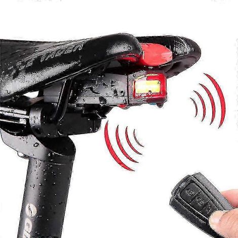 Luz trasera impermeable para bicicleta con alarma antirrobo y control remoto. (1/5)