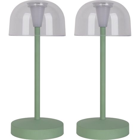 Naeve GOMBA Lot de 2 lampes LED d'extérieur portables rechargeables à intensité variable Menthe 2300 K IP54 Capteur tactile (1/5)
