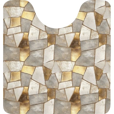 TAPPETINO PER WC Mosaico - Marmo - Oro 55x60 cm